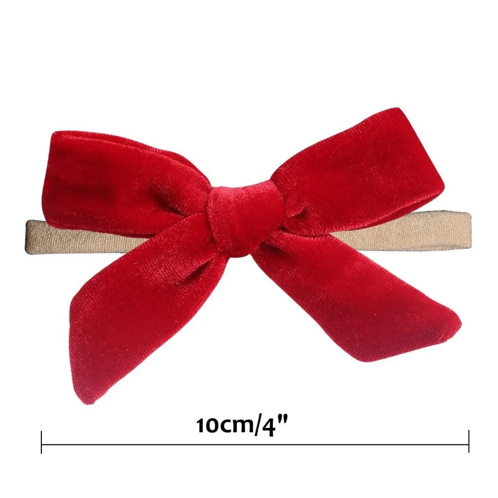 15 Pack Solid Velvet Bow Super Stretchy Nylon Headbands Hairbands Accessories fo